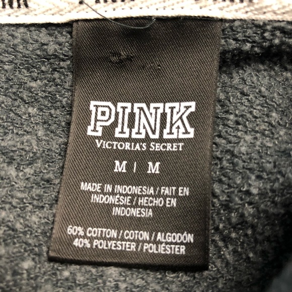 VS Pink Spell Out Full Zip Fleece Hoodie Sz M - Picture 8 of 8